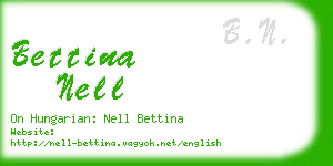 bettina nell business card